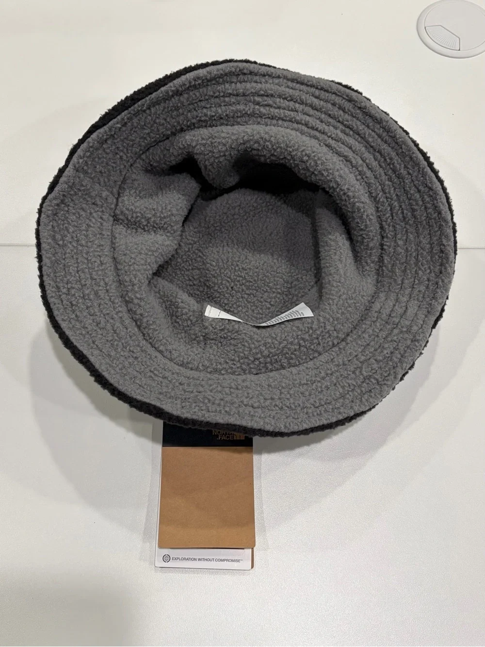 The North Face Adult L/XL Yumiori Fleece Bucket Hat Gray Black NWT Adjustable